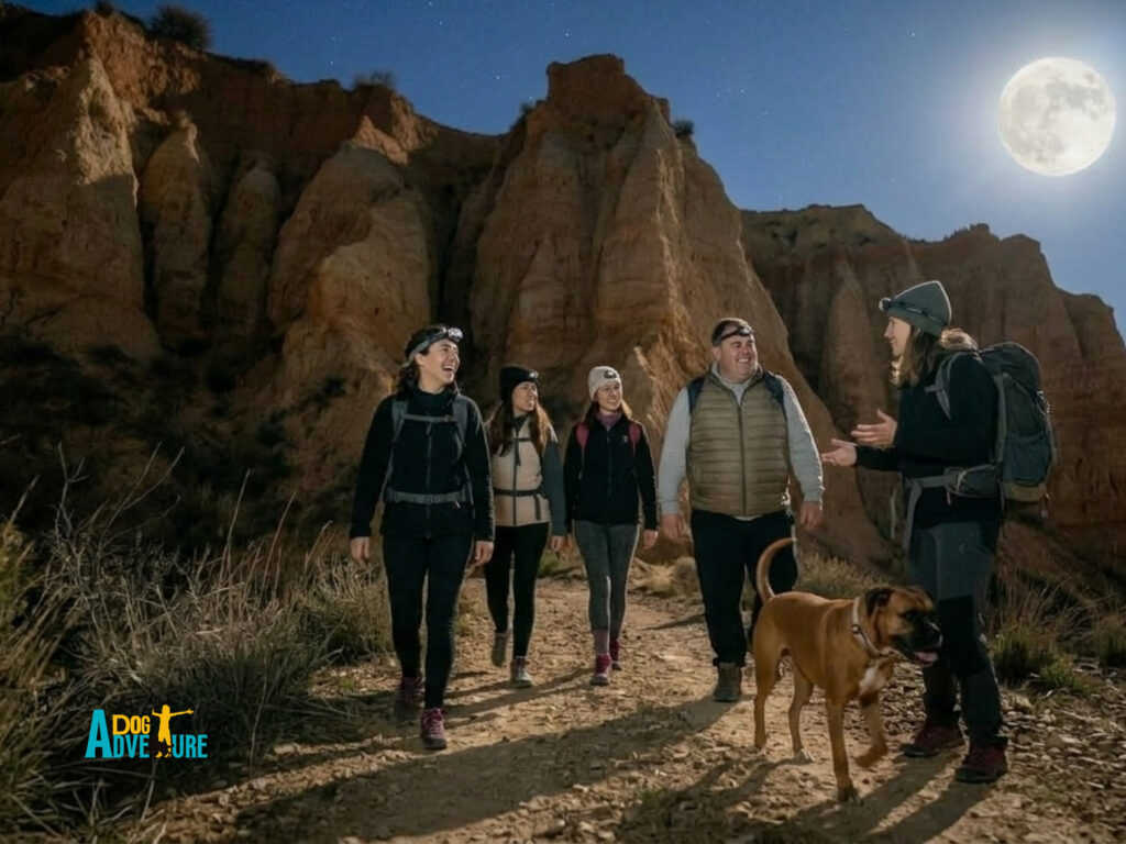 senderismo nocturno con perro caminar de noche con perro