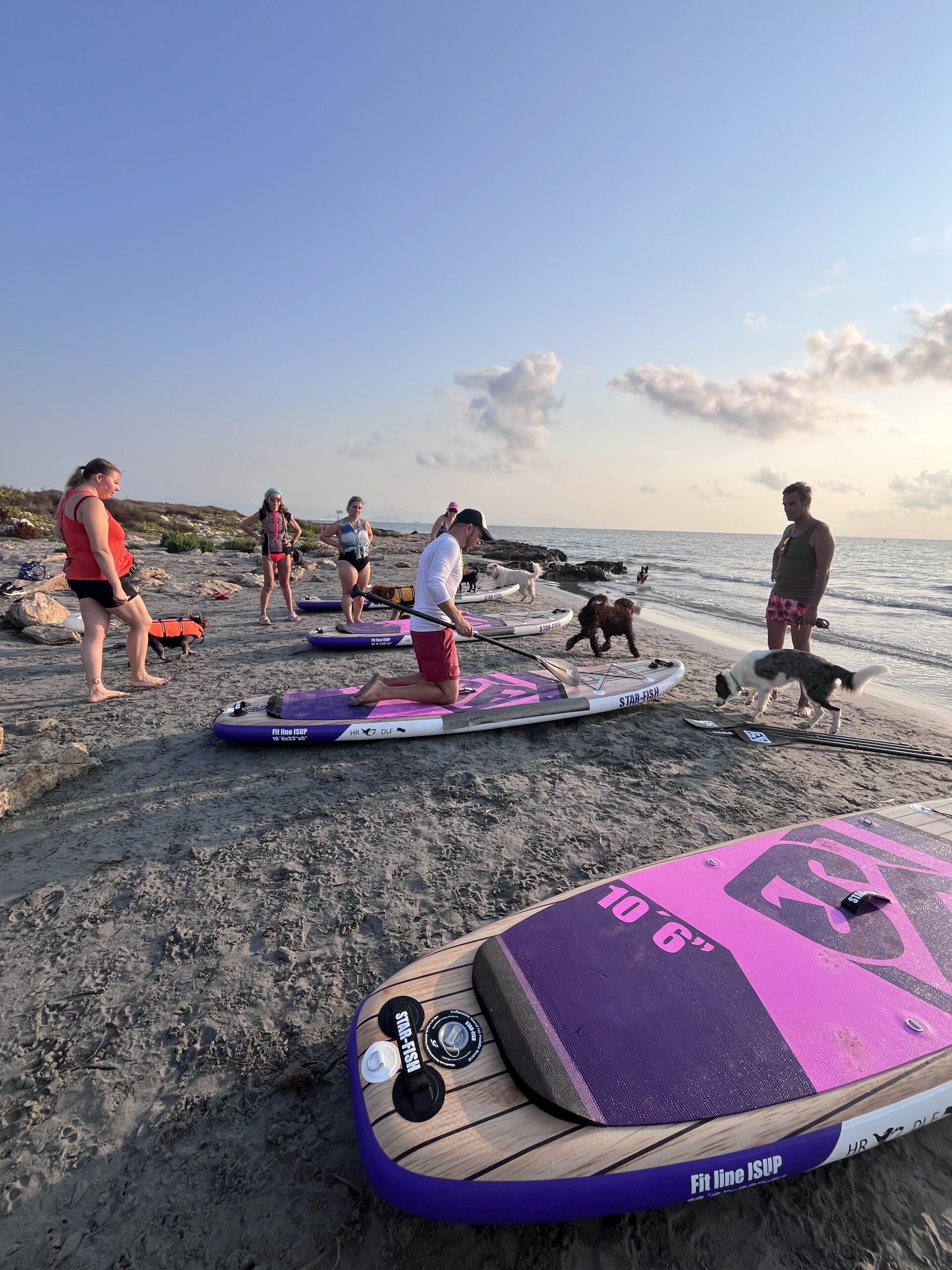 Paddle surf con perro Valmayor atardecer Madrid